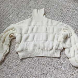 Cropped turtle neck sweater